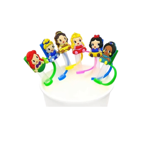 BNIP 6pcs Disney Princesses Straw Covers - Picture 3 of 5